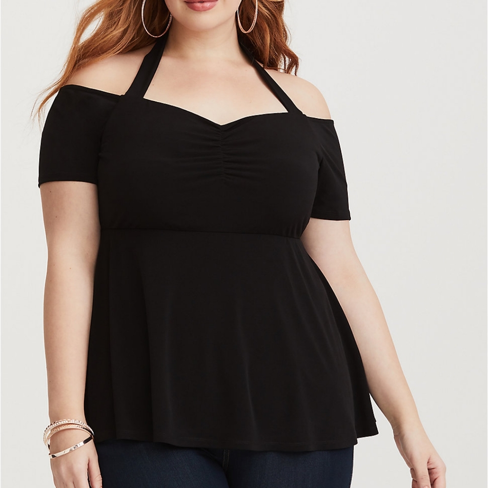 Torrid Halter strap cold shoulder top size 3